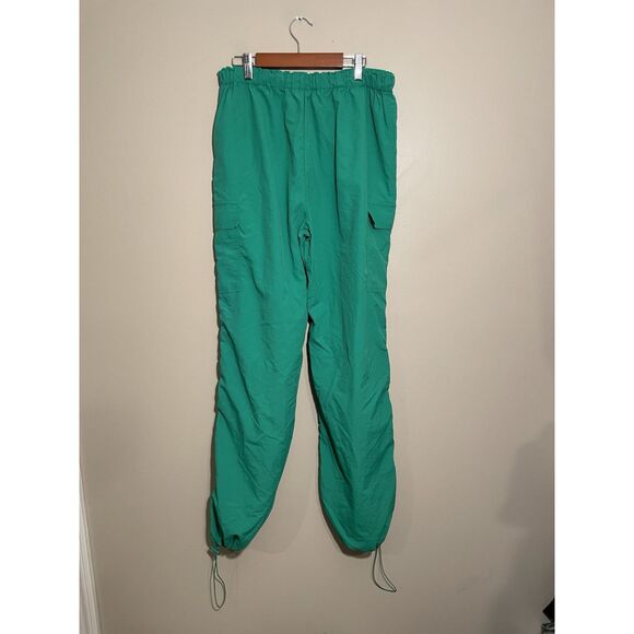 Love Tree Cargo Pants Womens Large Nylon Pockets Drawstring Green - Picture 2 of 5